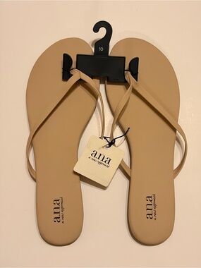 a.n.a Tan Minimalist Thong Sandals